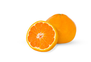 Tangerine on an isolated white background. Citrus.