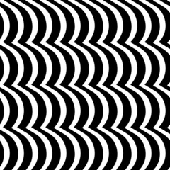 Wavy lines seamless pattern. Angled jagged stripes ornament. Linear waves motif. Curves print. Striped background. Tilted broken line shapes wallpaper. Slanted zigzag stripe figures. Vector artwork
