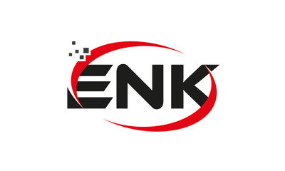 Fototapeta na wymiar dots or points letter ENK technology logo designs concept vector Template Element