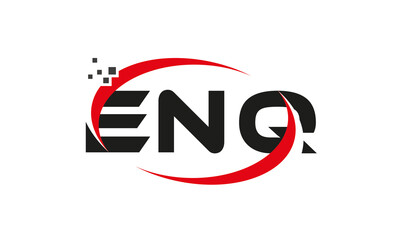 dots or points letter ENQ technology logo designs concept vector Template Element