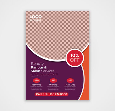 Beauty Salon Flyer Template and Poster Design, Fashion Brochure Template