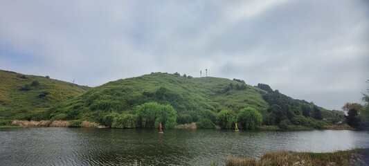 lake and mountains