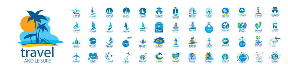 A set of vector logos for leisure and travel