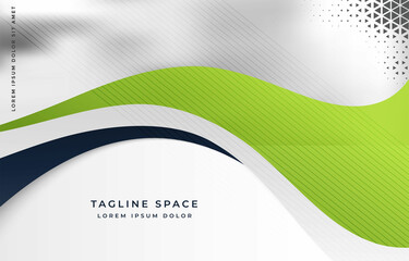 abstract wave style green design template