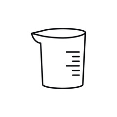 Isolated vintage sketch of a chemistry tube school supply icon