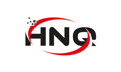 dots or points letter HNQ technology logo designs concept vector Template Element