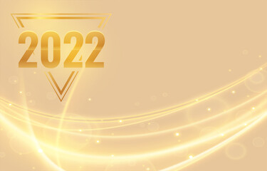 happy new year 2022 elegant background with wavy shining lines