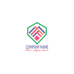 Corporate business fintech logo abstract design template
