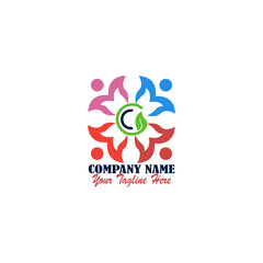 Symbols working as team and cooperating. this logo template can represent unity and solidarity in group or team of people. logo and business card