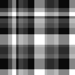 Seamless pattern. Checkered monochrome cloth texture. Print for shirts and textiles. Black and white illustration