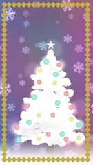 Fantastic white Christmas tree illustration