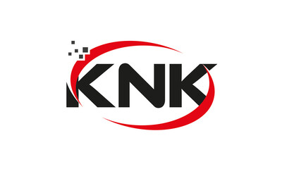 Fototapeta na wymiar dots or points letter KNK technology logo designs concept vector Template Element