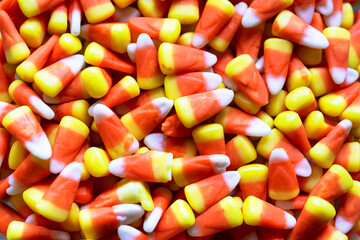 Candy corn in a pile.