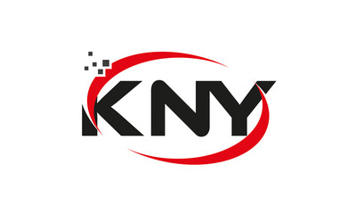 dots or points letter KNY technology logo designs concept vector Template Element