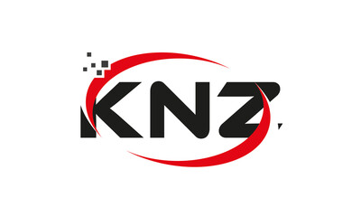 Fototapeta na wymiar dots or points letter KNZ technology logo designs concept vector Template Element