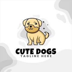 cute dog character logo design