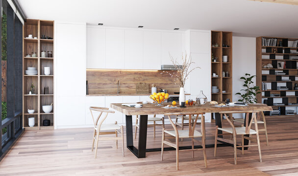 modern kitchen interior.