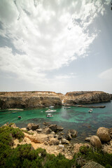 The side view of the sea in Malta
