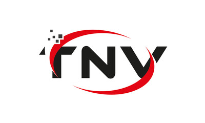 dots or points letter TNV technology logo designs concept vector Template Element