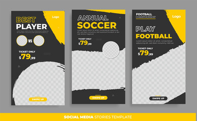 social media stories template for football competition