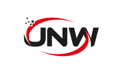 dots or points letter UNW technology logo designs concept vector Template Element
