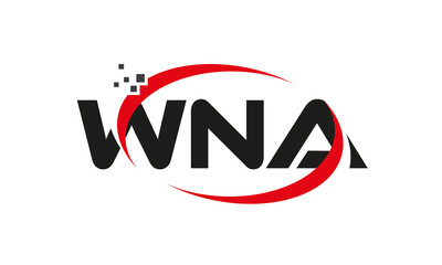 dots or points letter WNA technology logo designs concept vector Template Element