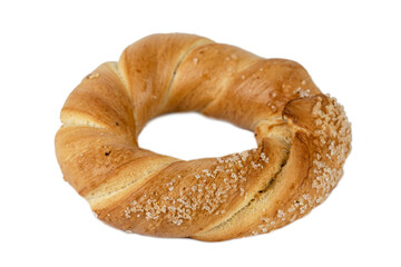 Polish roll pretzel with salt called obwarzanek
