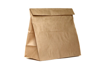The packaging template for takeaway food. A mock-up of a brown bag for packaging design. A...