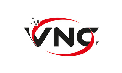 dots or points letter VNC technology logo designs concept vector Template Element