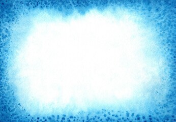 Watercolor abstract blue background. Frame. 