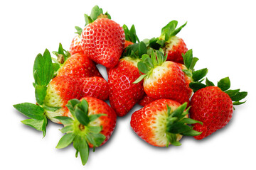 strawberries on a white background