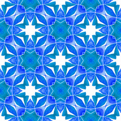 Chevron watercolor pattern. Blue marvelous boho