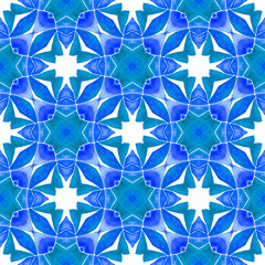 Chevron watercolor pattern. Blue marvelous boho