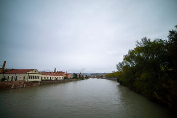 The Áldige River in Verona city Italy