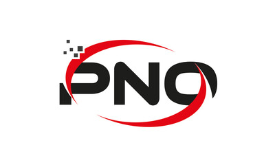 dots or points letter PNO technology logo designs concept vector Template Element