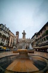 The view of a font in the Piazza in Verona 