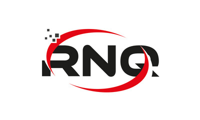 dots or points letter RNQ technology logo designs concept vector Template Element