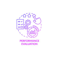 Efficiency evaluation concept icon. Employee working result examination. Compare worker to company standard abstract idea thin line illustration. Vector isolated outline color drawing