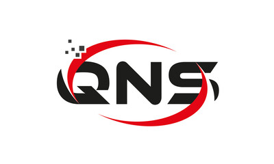 dots or points letter QNS technology logo designs concept vector Template Element