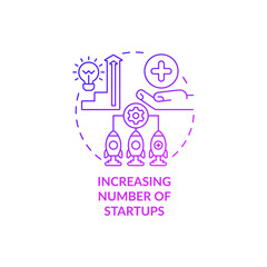 Launching new startups concept icon. Entrepreneur number growth. Commercializing innovative idea. Market development abstract idea thin line illustration. Vector isolated outline color drawing