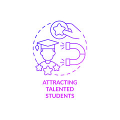 Hire talented students concept icon. University and corporate organization collaboration. Attracting and retaining graduates abstract idea thin line illustration. Vector isolated outline color drawing