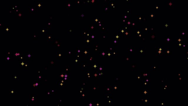 4色のハロウィーンカラーのキラキラパーティクル背景素材