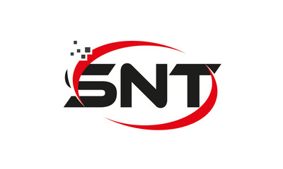 dots or points letter SNT technology logo designs concept vector Template Element