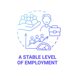 Stable level of employment blue gradient concept icon. Social entrepreneurship abstract idea thin line illustration. Job market and rate. Economy growth. Vector isolated outline color drawing