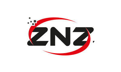 dots or points letter ZNZ technology logo designs concept vector Template Element