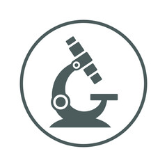 Microscope, laboratory, science, equipment, lab, magnifier, magnify icon. Gray vector design.