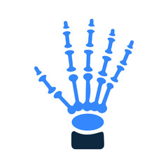 Hand, fingers, surgery, x-ray icon. Simple flat sketch concept.