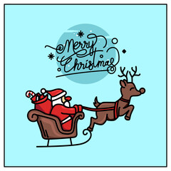 Greeting card merry christmas template design