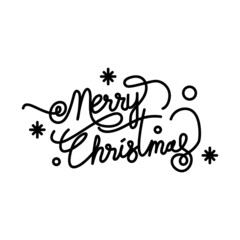 Hand lettering merry christmas design