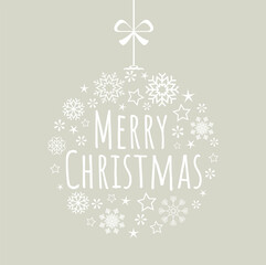 hanging snow flakes bauble with greetings